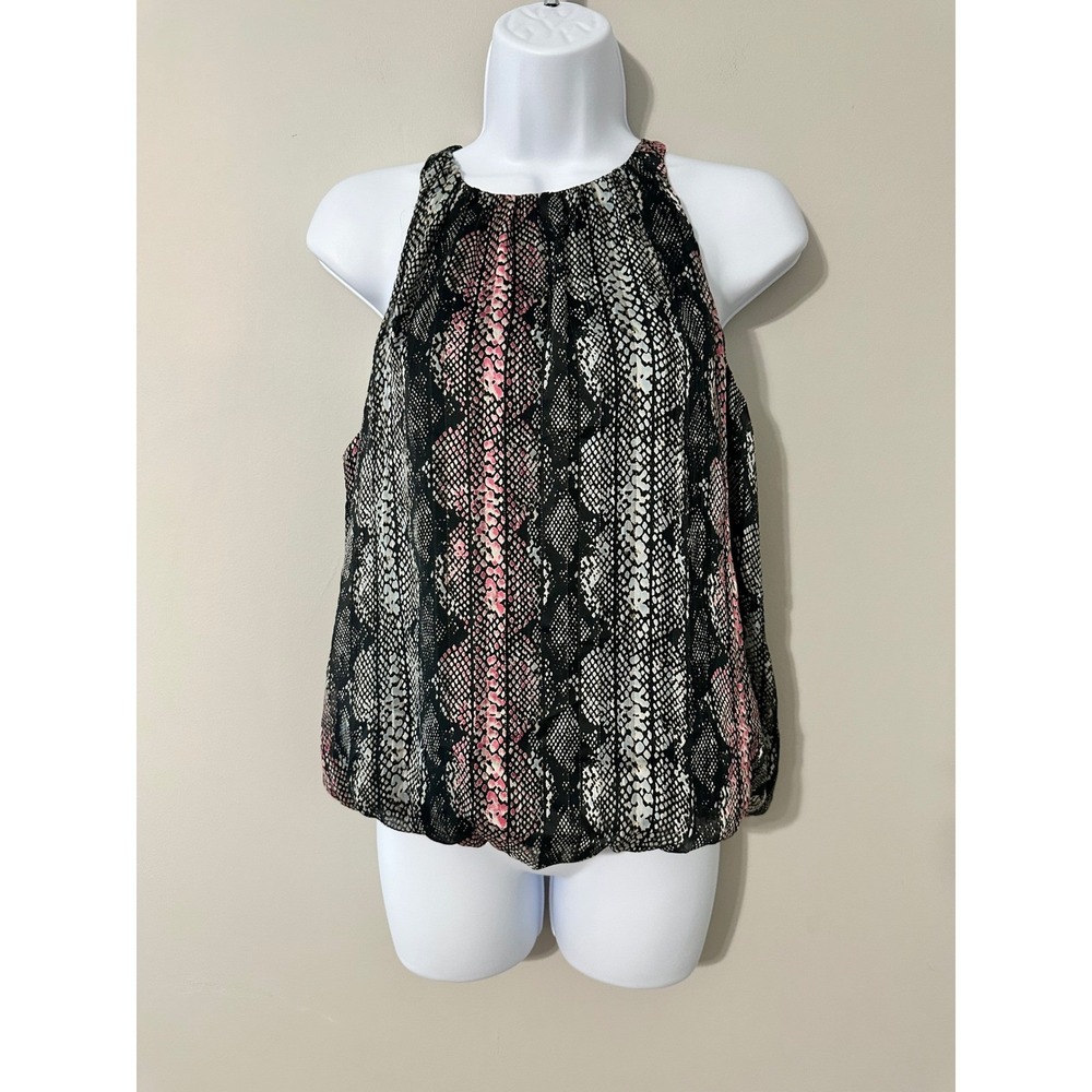 Veronica M Snakeskin Print Halter Top‎ Sleeveless Blouse Women's Size S